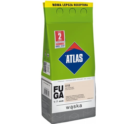 Цементная затирка ATLAS пастельно-бежевый, 2 кг (1-7 мм) 018-CEM 1