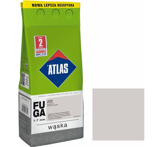 Цементная затирка ATLAS пепельный, 2 кг (1-7 мм) 202-CEM