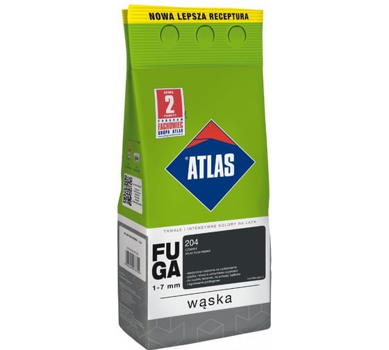 Цементная затирка ATLAS черный, 2 кг (1-7 мм) 204-CEM 1