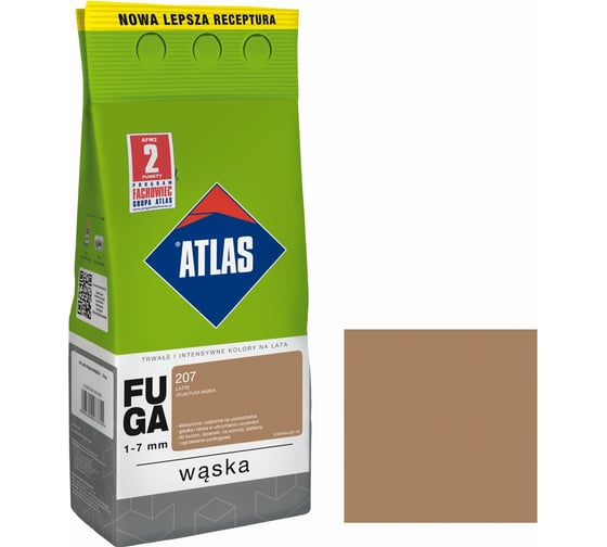 Цементная затирка ATLAS латте, 2 кг (1-7 мм) 207-CEM