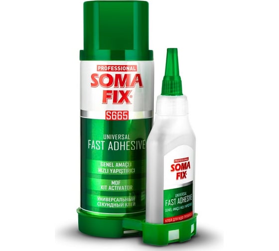 Клей SOMAFIX 2K S665 (100гр 400мл)(цианоакрилатный клей активатор) SOM0008MP