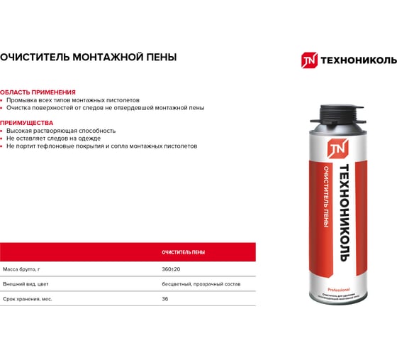 Очиститель монтажной пены Технониколь PROFESSIONAL  500 мл TN528382