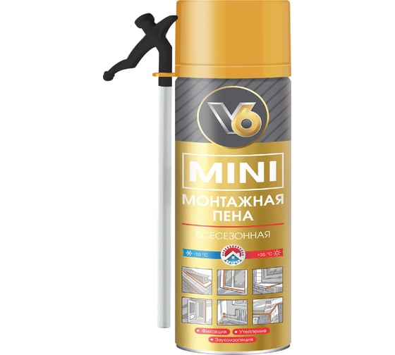 Бытовая пена V6 MINI всесезонная 350 гр 11594682 1