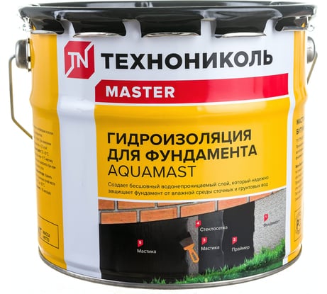 Битумная мастика Технониколь AquaMast, ведро 3 кг TN420915