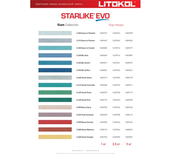 Эпоксидный состав для укладки и затирки мозаики LITOKOL STARLIKE EVO S.420 VERDE PRATO 485390004