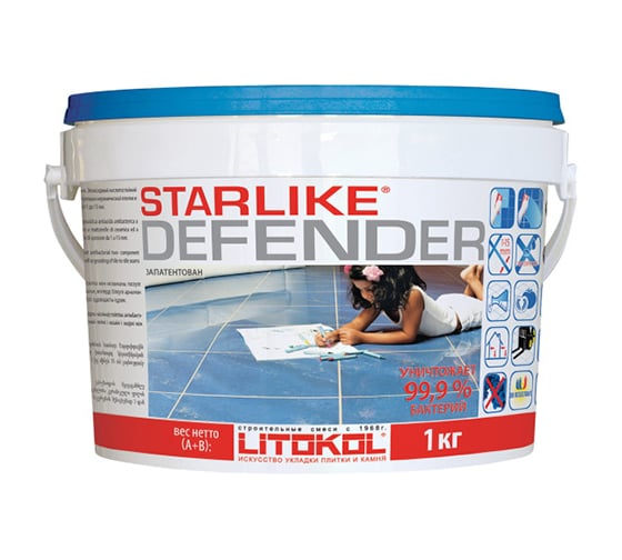 Антибактериальная затирочная смесь LITOKOL STARLIKE Defender C.560 GRIGIO PORTLAND 1,0 кг 479870002 1