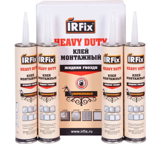 Клей монтажный каучуковый IRFIX Heavy Duty 310мл бежевый 20096