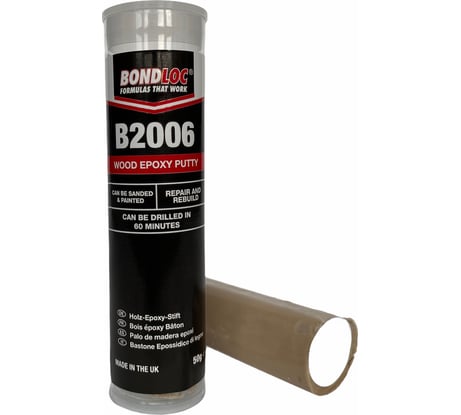 Эпоксидная 2K шпатлевка, палочка для ремонта изделий из дерева Bondloc B2006 50 г B200650G