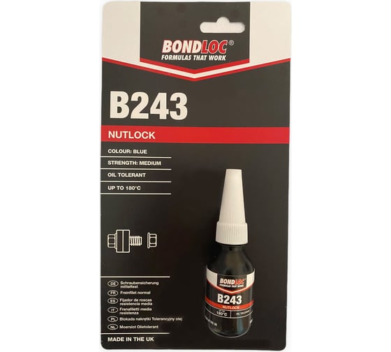 Резьбовой фиксатор средней прочности Bondloc B243 блистер, 10 мл B243C10ML 1