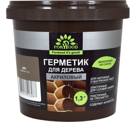 Герметик для дерева Forwood ВДАК-1501, дуб, 1,3 кг 141282 4607017516287