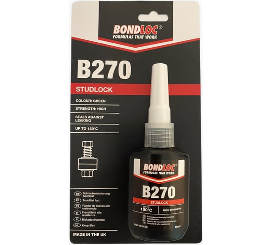 Резьбовой фиксатор высокой прочности Bondloc B270 блистер, 25 мл B270C25ML 1