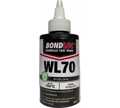 Резьбовой фиксатор высокой прочности, безопасный для здоровья Bondloc WL70 65 мл WL7065ML