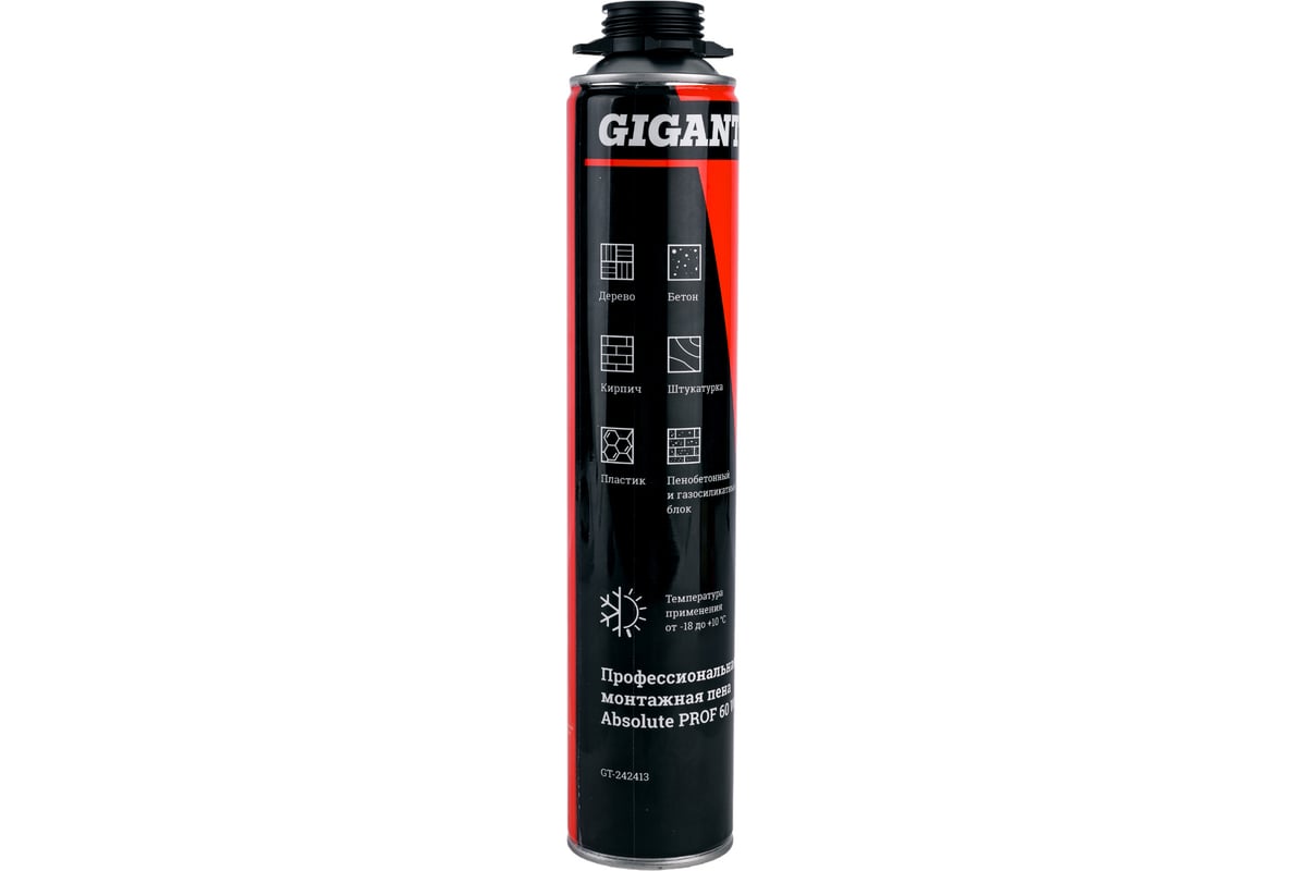 Профессиональная монтажная пена gigant absolute prof 60, 750 ml winter gt-242413