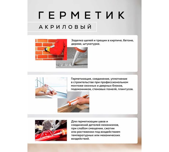Герметик акриловый Poli-R белый 280 мл 22851
