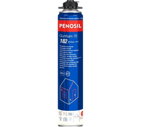 Пена монтажная профессиональная с увеличенным выходом Penosil Gunfoam 70 182 Winter зимняя 850 мл A1644Z