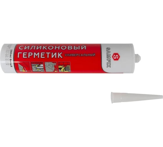 Герметик силиконовый SAMGRUPP SAMFIX белый, 280 мл, 325 гр SAMC-013100325-24