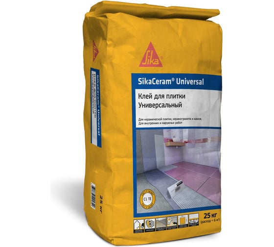 Плиточный клей SIKA Ceram Universal мешок 25 кг, класс С1 ТЕ 494298