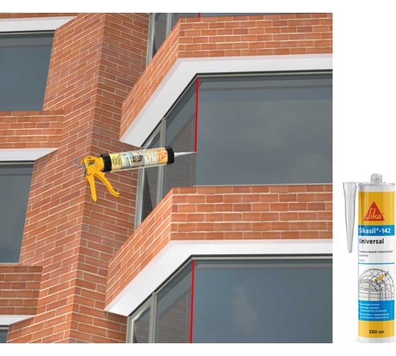 Универсальный силиконовый герметик SIKA sil-142 Universal коричневый, 280 мл 785045