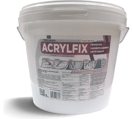 Герметик универсальный акриловый ГЕРМОИЗОЛ AcrylFix ведро 5 кг ТУ 20.30.22-036-03495485-2025 БП-00002284