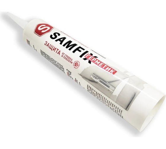 Герметик силиконовый санитарный SAMGRUPP SAMFIX прозрачный, 280 мл, 325 гр SAMC-013200325-24