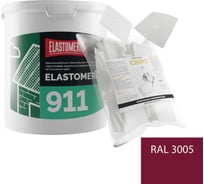 Ремкомплект для гидроизоляции и ремонта кровли Elastomeric Systems Elastomeric 911 (3кг.) тёмно-красный и Chips 50шт 911_3005_3kg_kvadrat_9х9