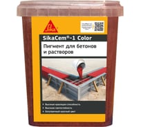 Высококачественный порошкообразный краситель для бетона и растворов Sika Cem-1 Color красный 1 кг 614052