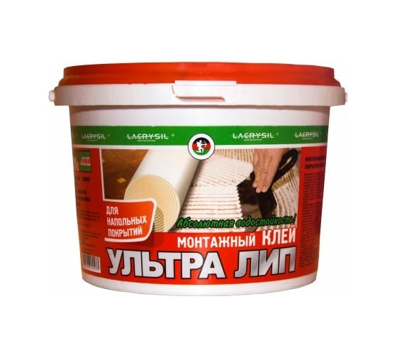 Клей монтажный Ультра Лип для напольных покрытий белый 1 кг LACRYSIL 48