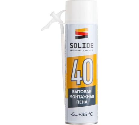 Пена монтажная бытовая SOLIDE всесезонная Foam 40 500мл SL-37025-1