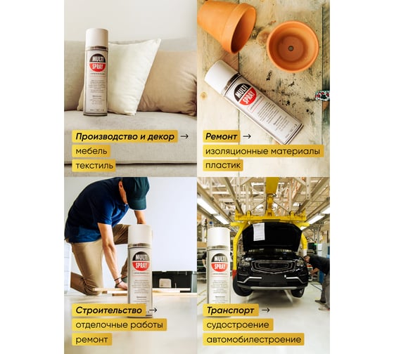 Аэрозольный универсальный клей SGM Multi Spray, 500 мл SGM.GL