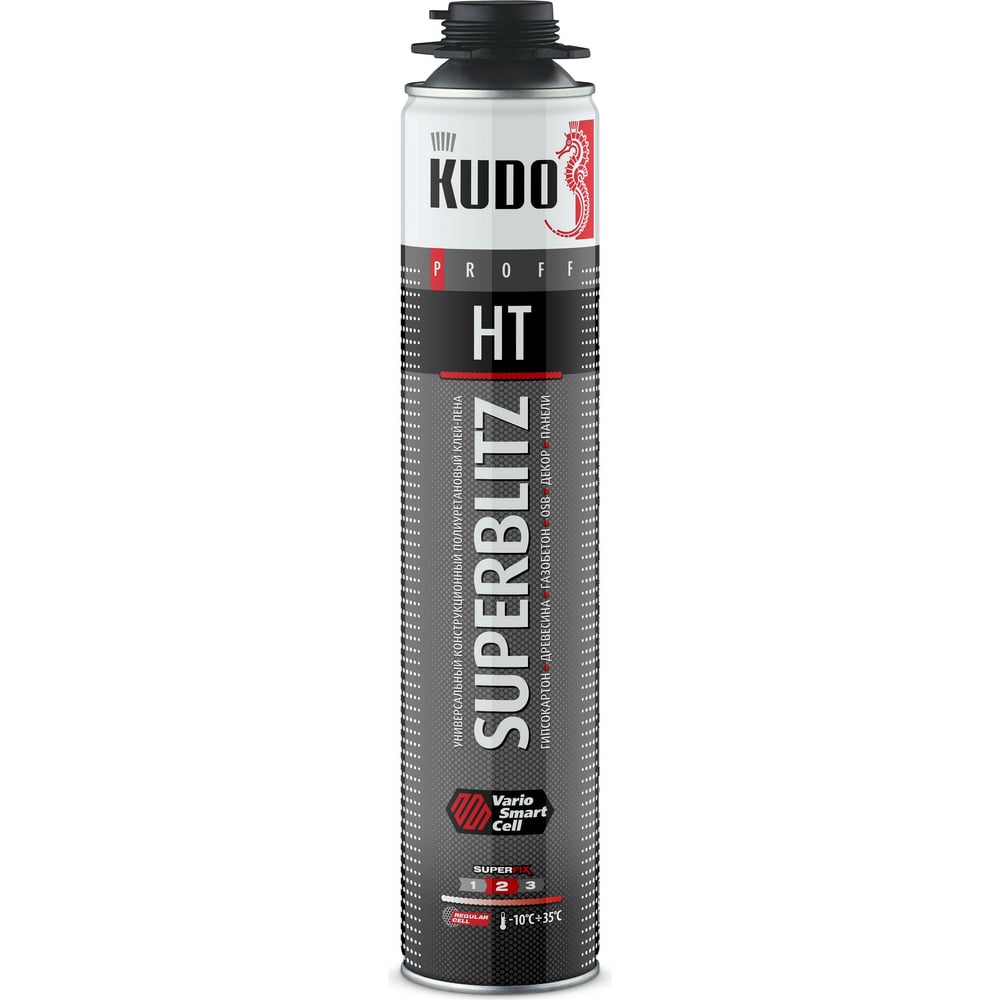 Клей-пенауниверсальныйKUDOконструкционныйпрофессиональныйвсесезонныйSUPERBLITZHTKUPP10B13SBHT