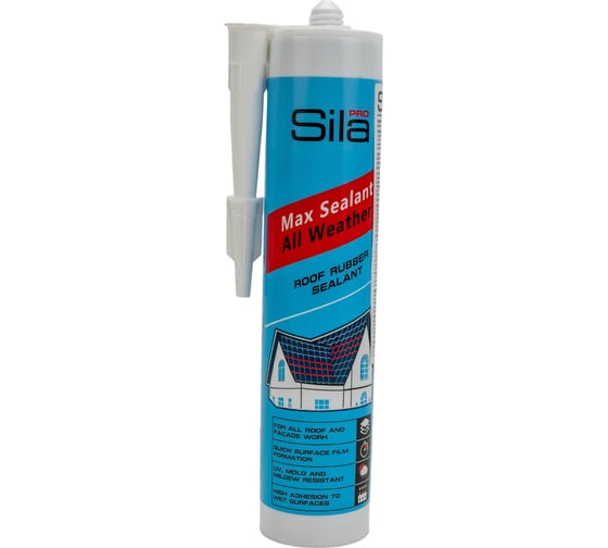 Каучуковый герметик для кровли Sila PRO Max Sealant, All weather, коричневый, 290 мл SAWBR290