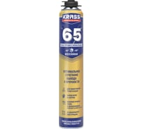 Монтажная пена KRASS Professional V65 пистолетная всесезонная 0,82 л ЛА-00003194