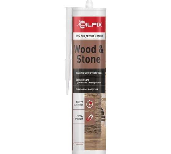 Клей для дерева и камня Sila Wood&Stone, белый, 290 мл SWSW290