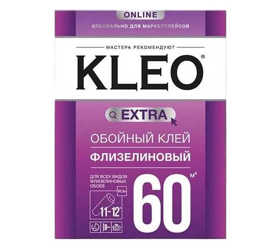 Клей для флизелиновых обоев KLEO EXTRA 60, Маркетплейс, сыпучий, 420 гр. 030 EXTRA 60 МП