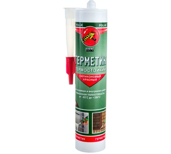 Термостойкий герметик Poli-R (красный; 280 мл) 13962