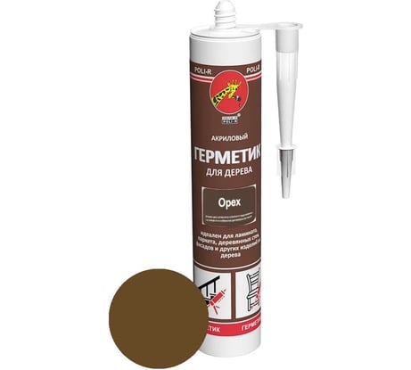 Акриловый герметик для дерева Poli-R (орех; 280 мл) 12836
