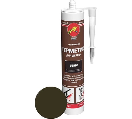 Акриловый герметик для дерева Poli-R (венге; 280 мл) 13630