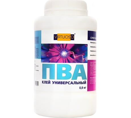Универсальный клей ПВА супер формула VIRTUOSO (0.9 кг; морозостойкий) 11601784