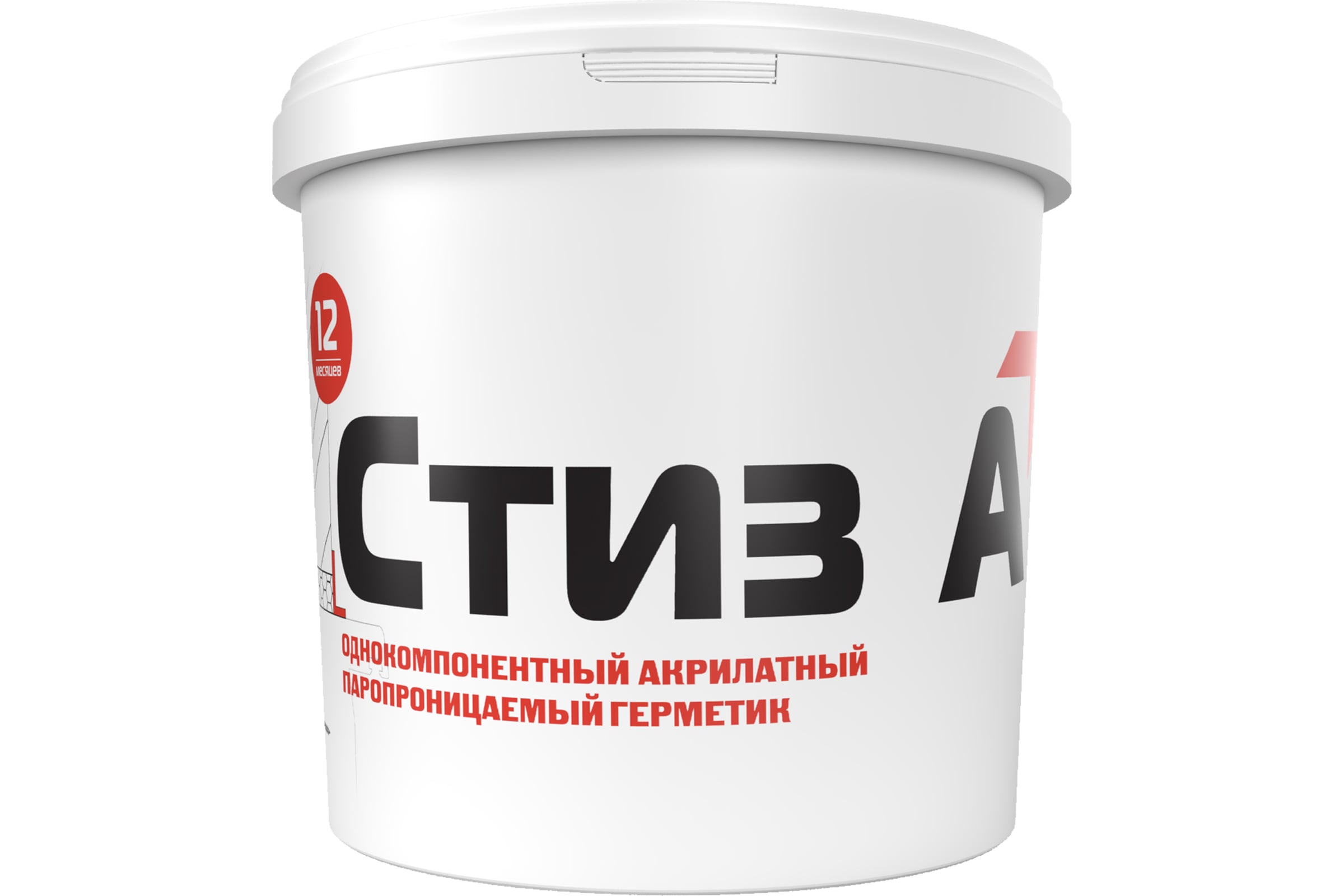 ГерметикдлямонтажаоконакриловыйпаропроницаемыйСТИЗАведро3кгRM000003631