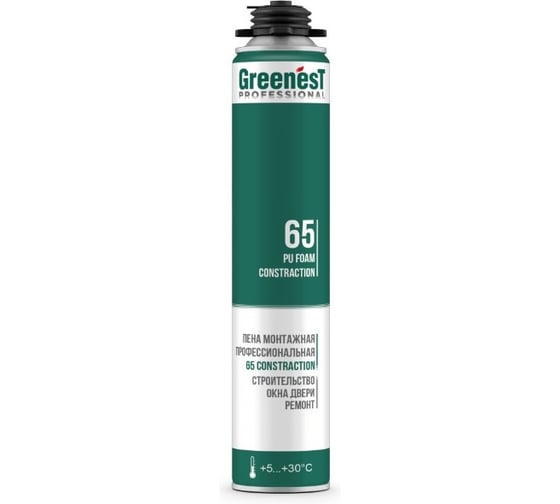 Пена монтажная GreenesT PROFESSIONAL CONSTRACTION 65, лето до 30С 185118565 1