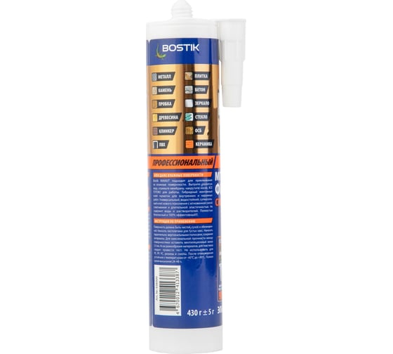 Гибридный монтажный клей Bostik MAMUT GLUE 432 г белый 638300
