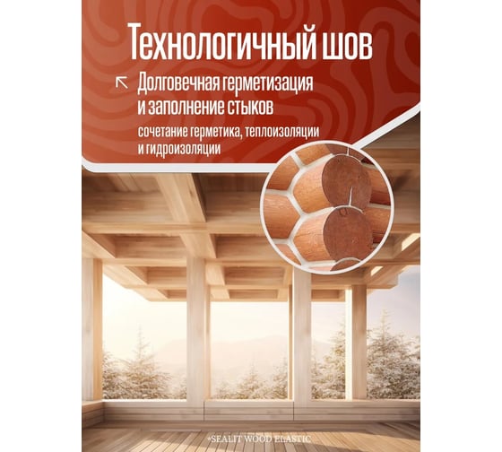 Герметик для дерева акриловый Sealit Wood Elastic 900 г ясень 136159