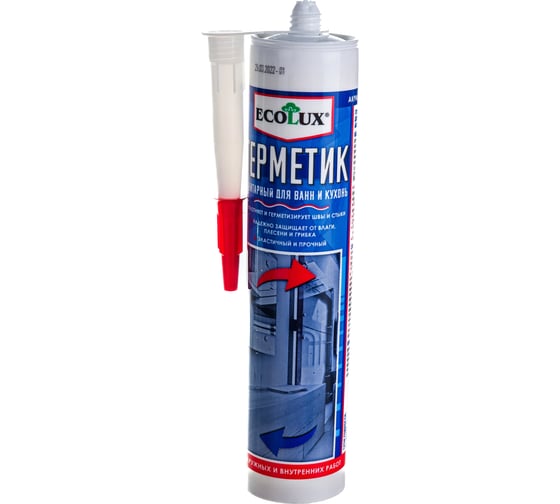 Санитарный герметик ECOLUX (белый; 290 мл) 4607133683443