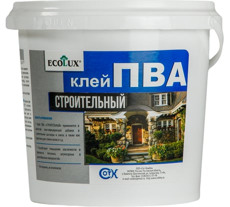 Строительный клей ПВА ECOLUX 5 кг 4607133681289
