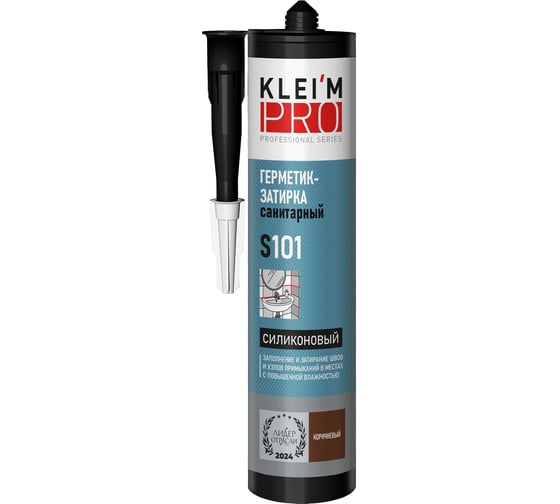 Герметик-затирка силиконовый санитарный KLEI`MPRO S101, коричневый, 30 5033
