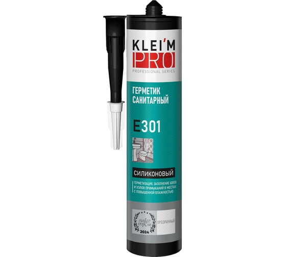 Герметик силиконовый санитарный KLEI`MPRO E301, прозрачный, 300мл 5041