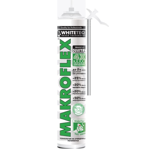 Пена монтажная WhiteTeq СТД, MAKROFLEX 750мл 2598467 Б0051749 1