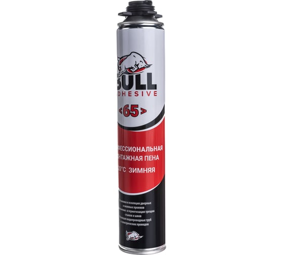 Зимняя профессиональная монтажная пена Bull (65 л, -20 С, 1000 мл, 885 гр) PF65W