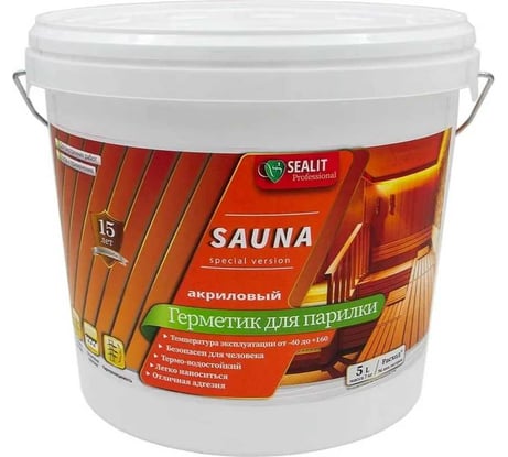 Герметик для бань и саун Sealit Sauna 7кг Термо 4020012