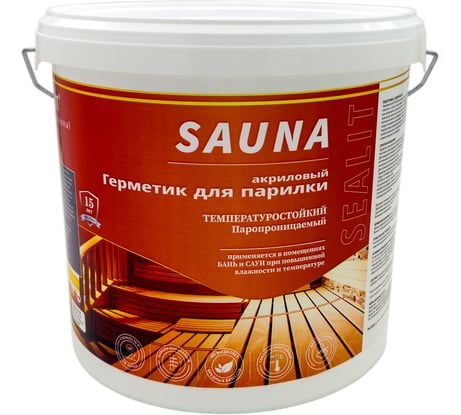 Герметик для бань и саун Sealit Sauna 7 кг, абаш 4020016